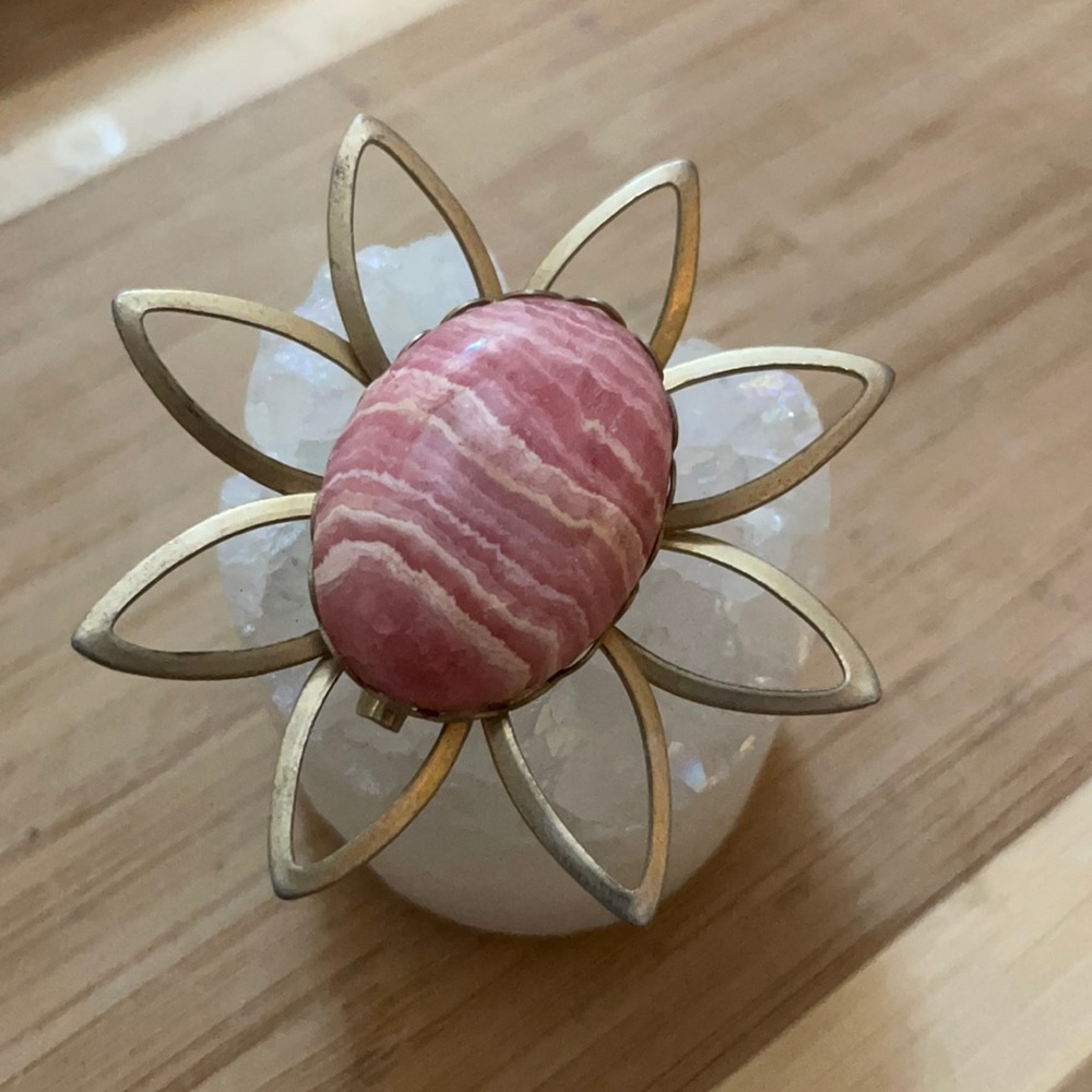 Pink floral pin